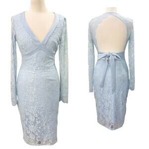 City Goddess London Size 6 Babydoll Dress Pale Blue Lace Hoco Formal Coquette